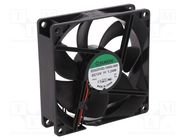 Fan: DC; axial; 12VDC; 92x92x25mm; 66.76m3/h; 28dBA; slide bearing SUNON