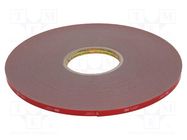 Tape: fixing; W: 9mm; L: 33m; Thk: 1.1mm; acrylic; grey; max.230°C 3M