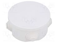 Enclosure: junction box; Ø: 90mm; Z: 44mm; polypropylene PP; IP55 ELEKTRO-PLAST NASIELSK