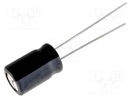 Capacitor: electrolytic; THT; 10uF; 50VDC; Ø5x11mm; Pitch: 2mm; ±20% AISHI CE-10/50PHT-Y
