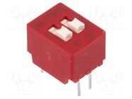 Switch: DIP-SWITCH; Poles number: 2; OFF-ON; 0.025A/25VDC; Pos: 2 C&K