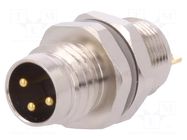 Connector: M8; male; PIN: 3; 60V; IP67; unshielded; socket; 2.5÷3.5mm TE Connectivity