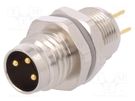 Connector: M8; male; PIN: 3; unshielded; socket; IP67; 60V; 2.5÷3.5mm TE Connectivity