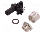 Connector: M12; socket; PIN: 4; female; 250V; angled 90°; IP67; THT TE Connectivity
