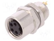 Connector: M8; female; PIN: 4; 30V; IP67; straight; unshielded TE Connectivity