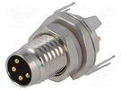 Connector: M8; male; PIN: 4; shielded; socket; IP67; 30V; 2.5÷4mm TE Connectivity