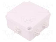 Enclosure: junction box; X: 108mm; Y: 108mm; Z: 58mm; wall mount ELEKTRO-PLAST NASIELSK