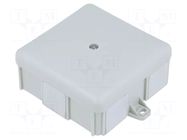 Enclosure: junction box; X: 86mm; Y: 86mm; Z: 39mm; wall mount; IP55 ELEKTRO-PLAST NASIELSK