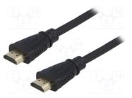 Cable; HDMI 1.4; HDMI plug,both sides; 5m; black QOLTEC