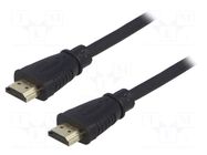 Cable; HDMI plug,both sides; 5m; black; HDMI 1.4 QOLTEC