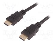 Cable; HDMI 1.4; HDMI plug,both sides; PVC; 1.5m; black; black QOLTEC
