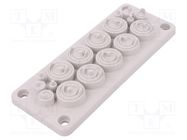 Multigate grommet; light grey; Holes no: 17; -40÷90°C; UL94V-0 TRELLEBORG