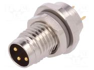 Connector: M8; male; PIN: 3; 60V; IP67; unshielded; socket; 2.5÷4mm TE Connectivity