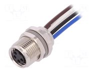 Connector: M8; 0.2m; female; PIN: 4; 30V; IP67; socket TE Connectivity