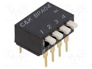 Switch: DIP-SWITCH; Poles number: 4; OFF-ON; 0.025A/24VDC; Pos: 2 C&K