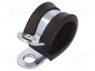 Fixing clamp; ØBundle : 16mm; W: 15mm; steel; Cover material: EPDM MPC INDUSTRIES