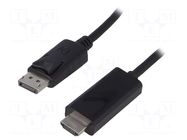 Cable; DisplayPort plug,HDMI plug; DisplayPort 1.1; 2m; black QOLTEC
