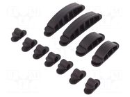 Set of clips; black; self-adhesive LOGILINK