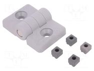 Hinge; Width: 30mm; technopolymer PA; grey; H: 36mm; for profiles ELESA+GANTER