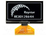 Display: OLED; graphical; 2.42"; 128x64; Dim: 60.5x37x2.15mm; white RAYSTAR OPTRONICS