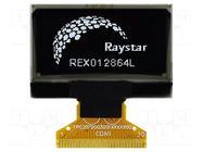 Display: OLED; graphical; 1.28"; 128x64; Dim: 34.5x23x1.65mm; white RAYSTAR OPTRONICS