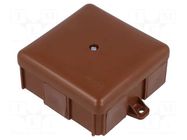 Enclosure: junction box; X: 86mm; Y: 86mm; Z: 39mm; wall mount; IP55 ELEKTRO-PLAST NASIELSK