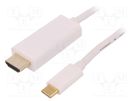 Adapter; USB 3.1; HDMI plug,USB C plug; 1m; white QOLTEC