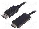 Cable; DisplayPort 1.1; DisplayPort plug,HDMI plug; 1m; black QOLTEC