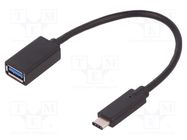 Cable; USB 3.0; USB A socket,USB C plug; 0.2m 