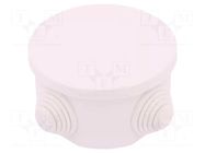 Enclosure: junction box; Ø: 75mm; Z: 40mm; polypropylene PP; IP55 ELEKTRO-PLAST NASIELSK