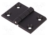 Hinge; Width: 76mm; zinc and aluminium alloy; black; H: 50mm ELESA+GANTER