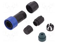 Connector: circular; plug; male; PIN: 2; w/o contacts; UL94V-0 BULGIN