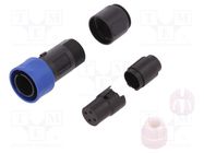 Connector: circular; plug; female; PIN: 4; w/o contacts; for cable BULGIN