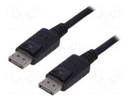 Cable; DisplayPort plug,both sides; DisplayPort 1.1; 3m; black QOLTEC