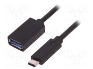 Cable; USB 3.0; USB A socket,USB C plug; 0.5m QOLTEC