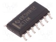 IC: digital; D flip-flop,resettable; Ch: 2; SMD; SO14; tube; HCT TEXAS INSTRUMENTS