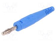 Connector: 4mm banana; plug; 32A; 60V; blue; non-insulated; 2.5mm2 STÄUBLI