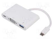 Adapter; Power Delivery (PD),USB 3.0,USB 3.1; 0.19m; white QOLTEC