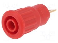 Connector: 4mm banana; socket; 24A; 1kV; red; gold-plated; 12.2mm STÄUBLI