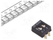 Switch: DIP-SWITCH; Poles number: 2; OFF-ON; 0.025A/24VDC; Pos: 2 C&K