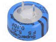 Supercapacitor; THT; 0.1F; 5.5VDC; -20÷80%; Ø16.5x8.5mm; 25Ω; EDLC KEMET