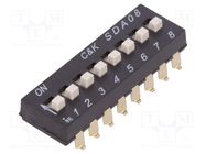 Switch: DIP-SWITCH; Poles number: 8; OFF-ON; 0.025A/24VDC; Pos: 2 C&K