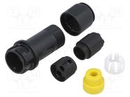 Connector: circular; plug; male; PIN: 2; w/o contacts; for cable BULGIN