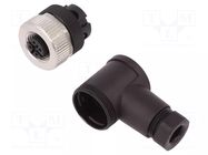 Connector: M12; plug; female; PIN: 4; 250V; 4A; IP67; 0.75mm2; 4÷6mm BINDER