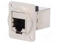 Coupler; FT; Cat: 6; shielded; 8p8c; RJ45 socket,both sides; metal CLIFF