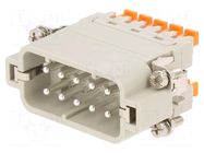 Connector: HDC; contact insert; male; CSAH; PIN: 10; 16A; 600V; 10+PE ILME