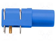 Connector: 4mm banana; socket; 24A; 1kV; blue; gold-plated; PCB SCHÜTZINGER