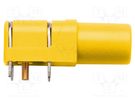 Socket; 4mm banana; 24A; 1kV; yellow; gold-plated; PCB; -25÷80°C SCHÜTZINGER