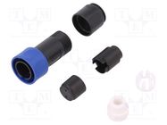 Connector: circular; plug; male; PIN: 2; w/o contacts; for cable BULGIN