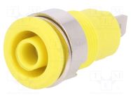 Connector: 4mm banana; socket; 24A; 1kV; Cutout: Ø12.2mm; yellow STÄUBLI